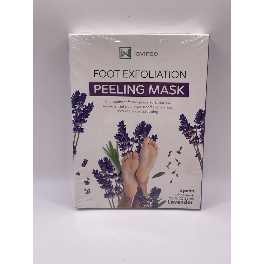 Foot Exfoliation Peel Mask for Dry Cracked Feet –2 Pair New
